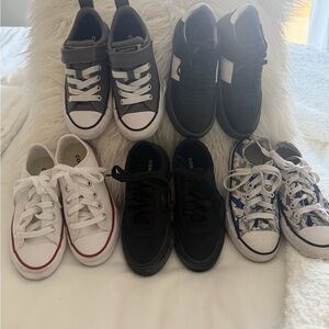 Converse Kids Mixed Color Sneaker Lot — Black, White, Gray, Blue